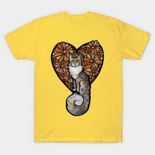 Orange Daisy Maine Coon T-Shirt